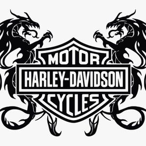 motor cycle harley davidson dragons vinyl decal sticker black 7"
